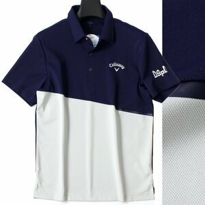 新品 キャロウェイ ゴルフ 鹿の子 半袖 ポロシャツ LL 紺 Callaway GOLF シャツ トップス メンズ ウェア グレー 春夏 ◆SW1623C