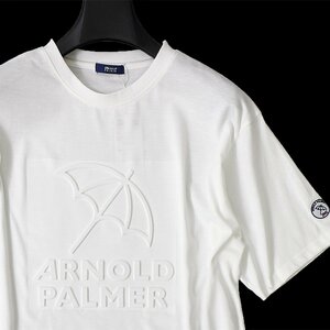 新品 アーノルドパーマー ビッグロゴ エンボス 半袖 Tシャツ LL 白 Arnold Palmer シャツ トップス メンズ カジュアル ◆CG2328C