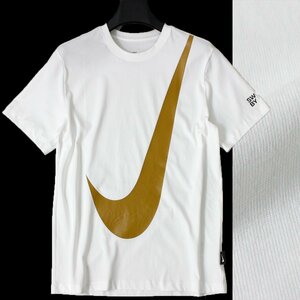  новый товар весна лето NIKE Nike большой sushu короткий рукав футболка L белый рубашка tops cut and sewn мужской большой Logo SWOOSH белый *CG2337A