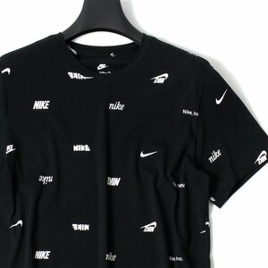 новый товар весна лето NIKE Nike общий рисунок короткий рукав футболка L чёрный рубашка tops cut and sewn мужской Logo SWOOSH черный *CG2336A