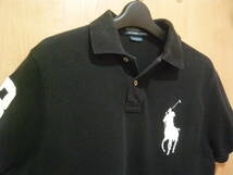 POLO by RALPH LAUREN ラルフローレン ビッグポニー 胸刺繍ロゴ 鹿の子ポロシャツ カノコ 黒 ブラック メンズS(JPメンズM)_画像5