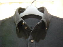 BURBERRY バーバリーブラックレーベル デュエボットーニ ボタンダウン 鹿の子ポロシャツ カノコ 黒 ブラック メンズ2(S)状態良_画像4