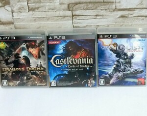 [PS3]PS3 soft # Dragons dog ma/ castle vania/ vanquish # used #3 pieces set!!