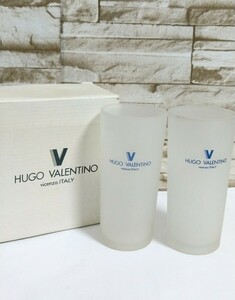 【HUGO VALENTINO】vicenza.ITALY■ペアグラス■すりガラス■箱付き