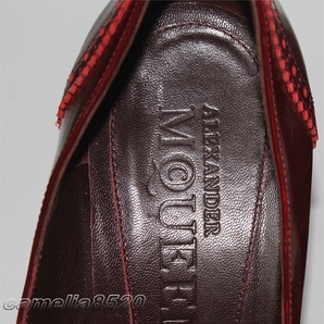 Alexander McQueen アレキサンダー マックイーン ヒール パンプス ボルドー グロスレザー 37 サイズ 約23.5cm ブラジル製 中古 美品の画像3