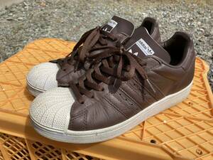  beautiful goods 00s ADIDAS SUPERSTAR leather Brown × white 26.5cm / super Star Adidas Old school sneakers original leather 