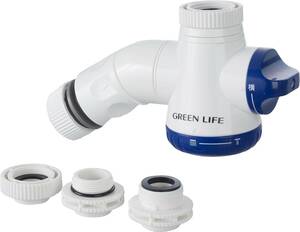 グリーンライフ(GREEN LIFE) コネクター シャワー付き蛇口コネクター混合水栓用 二又タイプ 泡沫水栓対応 5.3×8.0