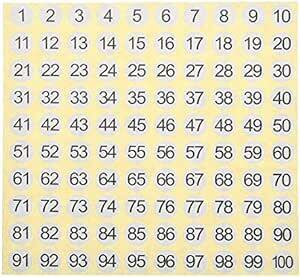 TOPTOMMY 数字シール 1-100 丸型 10mm 15シート