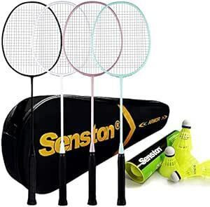 Senston 2 pcs set /4 pcs set . badminton racket set carbon fibre badminton racket -1.. carryig bag . contains .