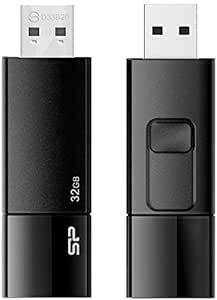 シリコンパワー USBメモリ 32GB USB3.0 スライド式 Blaze B05 ブラック SP032GBUF3B05V1