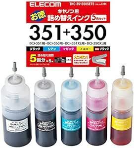 Elecom refilling ink Canon Canon BCI-351*350 correspondence 5 color set 5 times THC-351350SET5 [..