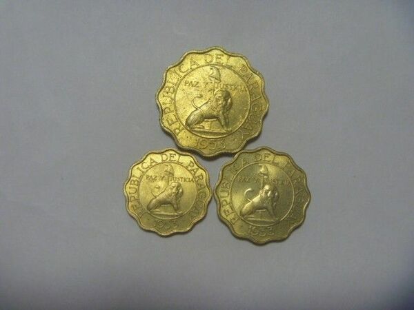 パラグアイ ライオンの硬貨3種 古銭 コイン 外国貨幣 外国銭 セット まとめ売り 同梱割引あり
