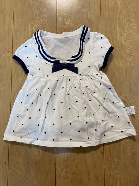 【美品】babynest 半袖カバーオール ロンパース ワンピース 女の子