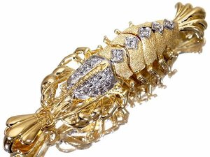 1 jpy ~[ jewelry ultimate ] super-gorgeous Ise city sea . design! natural diamond 0.17ct high class K18YG&K18WG pendant head k8588mr[ free shipping ]