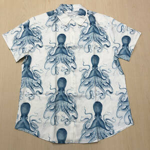 * free shipping * octopus pattern short sleeves shirt size S. pattern aloha shirt .. pattern pattern shirt 