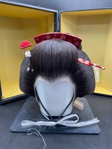E251[ operation not yet verification goods ] old shop . tree wig historical play wig case attaching Japanese coiffure large . play Mai pcs play dancing costume present condition goods 