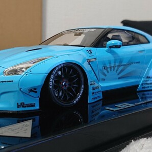 メイクアップ アイドロン 1/18 LB WORKS R35 GT-R Liberty Walk Duck Tall Ver. ベイビーブルー 限定５０台 リバティーウォークの画像1