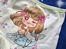 ё150♪可愛いマーメイドの幼児柄♡女の子用ボクサー ショーツ*レモン*綿混#JS4#JS5#新品 保管品*通学*人魚*ロリパン*ボブヘア*高学年_画像3