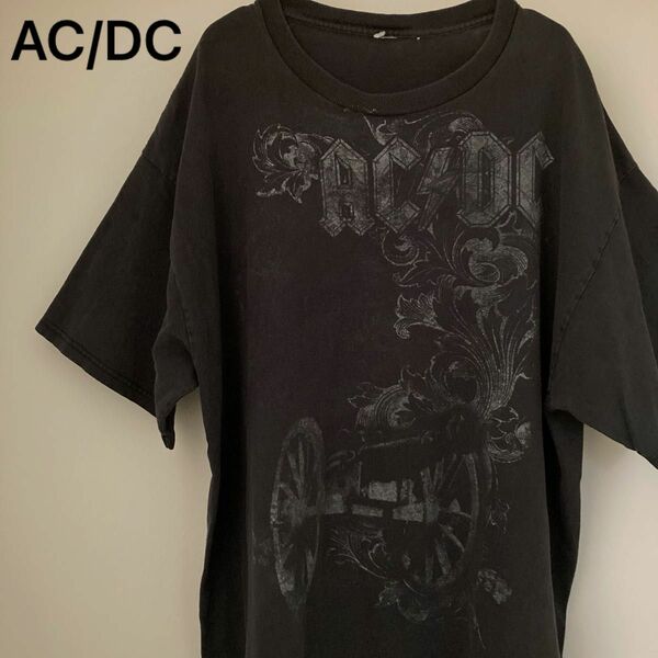 AC/DC バンドTシャツ 半袖 ビンテージ モノトーン