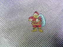 DC01797♪良品【キャラ柄】シルク100％ 刺繍「クリスマス サンタクロース」ネクタイ♪_画像1