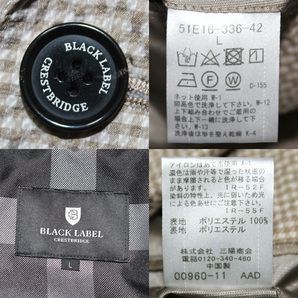 未使用に近い！L(3)ブラックレーベル クレストブリッジ クールマックスCOOLMAXシアサッカー テーラードジャケットBLACK LABEL CRESTBRIDGEの画像8