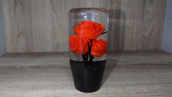 水中花 シフトノブ薔薇 10cm 赤 デコトラ 旧車 街道レーサー 軽トラ ドリフト カスタムカー シフトノブ延長