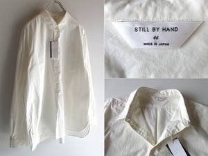 新品タグ付 STILL BY HAND スティルバイハンド 綿和紙ダンプルーフ コットンペーパー プルオーバーシャツ 46 ホワイト 白 ネコポス対応