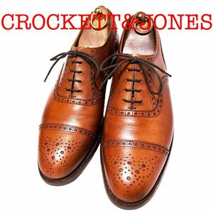 344.CROCKETT&JONES クロケットアンドジョーンズ WESTMINRTER セミブローグ ビジネスシューズ ブラウン 8E