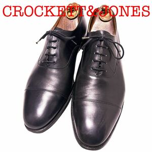 346.CROCKETT&JONES クロケットアンドジョーンズ CONNAUGHT ストレートチップ レザーシューズ ビジネスシューズ ブラック 8.5E