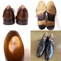 337. SANTONI サントーニ 6662 ストレートチップ ビジネスシューズ 革靴 レザーシューズ ブラウン 6.5F_画像4