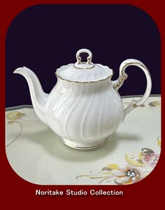 ★ ノリタケ スタジオコレクション・白磁・金彩・ティーポット・NORITAKE Studio Collection -TeaPot-