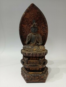 特別出品　仏教美術 時代木彫 室町期 文殊菩薩坐像 仏像 