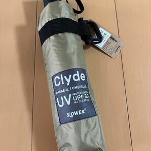 新品！slower 折りたたみ傘　ＵＶカット　晴雨兼用　カーキ　薄茶　アウトドア　丈夫な傘 