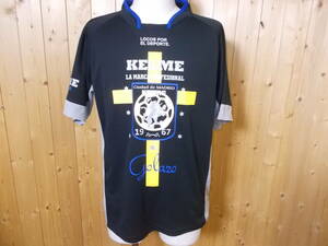 a268◆KELME フットサル プラクティスシャツ◆サイズL ブラック色 ケルメ ゲームシャツ 半袖 サッカー フットサル 送料360円　6E