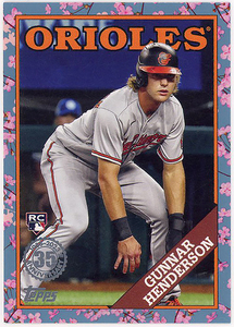 ORIOLES遊撃▲GUNNAR HENDERSON/2023 TOPPS JAPAN EDITION 1988 DESIGN CHERRY BLOSSOM RC!