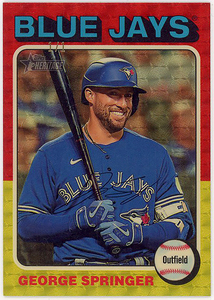 BLUEJAYS外野▲GEORGE SPRINGER最新2024 TOPPS HERITAGE SUPERFRACTOR #1/1 スパフラ!