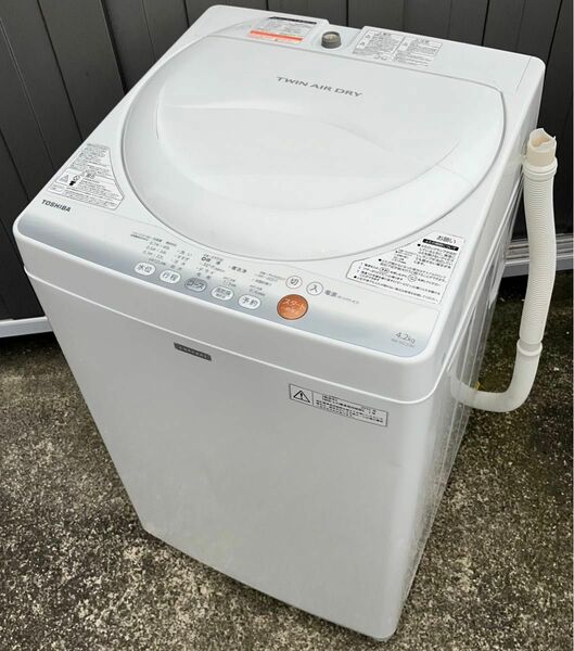 埼玉 東京都配達設置無料 東芝 4.2kg 洗濯機 からみまセンサー 風乾燥機能付