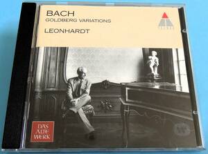 バッハ　ゴールドベルク変奏曲（グスタフ・レオンハルト、チェンバロ）CD x 1枚（ドイツ製）