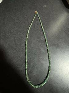 1 jpy ~ accessory necklace green stone catch K18