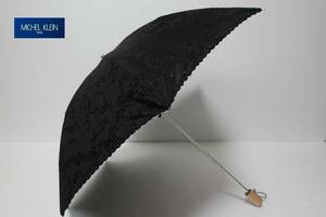 新品　MICHEL KLEIN　ミッシェルクラン　紫外線防止加工　高性能生地使用　軽量　雨でも安心　晴雨兼用　折り畳み日傘　A１２　ブラック系