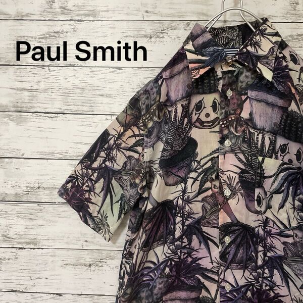 Paul Smith 総柄半袖シャツ ピエロ サボテン 個性的 お洒落 激レア