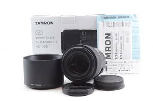 美品★TAMRON タムロン SP90mm F2.8 Di MACRO 1:1 VC USD キヤノン Canon用 F017E フルサイズ対応 単焦点マクロレンズ★元箱付き 01030