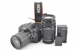 美品★Canon キャノン EOS Kiss X7 ダブルズームキット EF-S18-55ｍｍ/EF-S55-250ｍｍ付属 デジタル一眼レフカメラ R1646