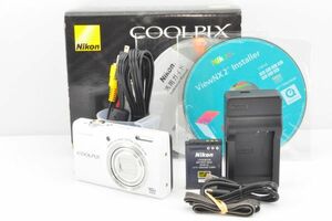 超美品★Nikon ニコン COOLPIX S6200 ナチュラルホワイト 広角10倍ズーム コンパクトデジタルカメラ★元箱付き R1716