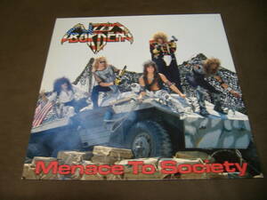 【中古LP】LIZZY BORDEN「MENACE TO SOCIETY」【処分品/リジー・ボーデン/METAL BLADE/再生確認済】