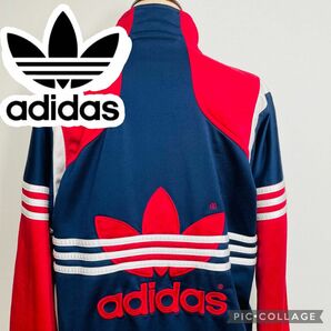 【送料無料】希少90s adidas トラックジャケット◎ヴィンテージ国旗タグ ジャージ