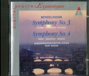 D00133553/CD/クルト・マズア「Mendelssohn / Symphony No.3、4」
