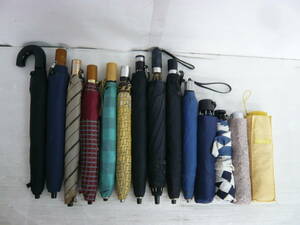 pi/ folding umbrella summarize /14ps.@/ black / navy blue / red / yellow / check pattern / border other / compact / parasol / rain / rainy season / exclusive use with cover / one part rust * dirt have *P4.22-063*