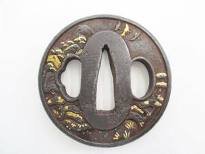 #1 jpy ~! Japanese sword fittings guard on sword details unknown #