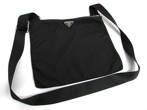 KG286-122539 * beautiful goods outright sales [ Prada PRADA] triangle Logo plate shoulder bag te Hsu to nylon * diagonal .. black 